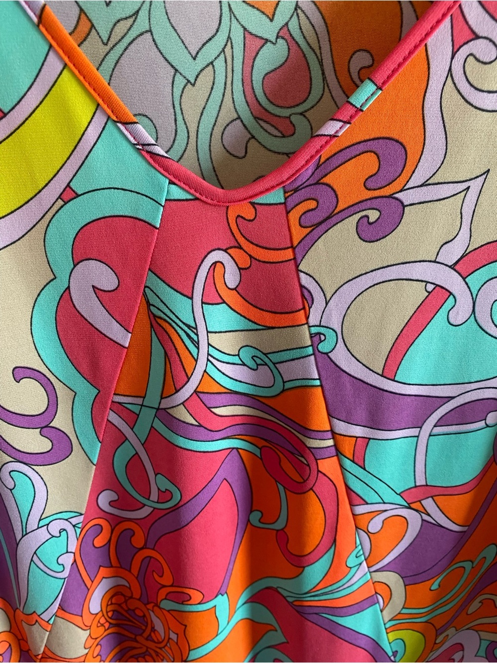 Trina Turk Multicolor Floral V-Neck Tunic - Picture 5 of 11